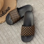 Plaid Pattern Pillow Slides, Soft Sole Lightweight House Shower Slides, Stylish Summer Beach Slides